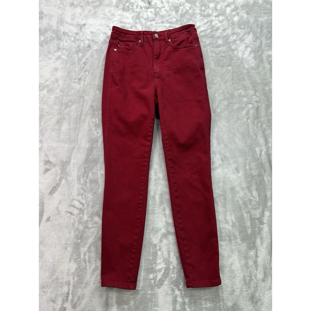 Judy Blue Garment Dyed Red Skinny Jeans High Rise Stretch Size 5/27 Stretch Chic